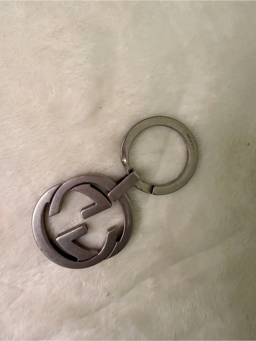 Gucci Silver Double G Metal Keyring